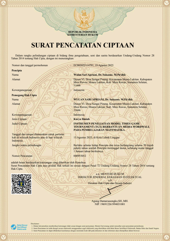 Instrumen Penelitian Penerapan Model Contextual Teaching and Learning (CTL) pada Pembelajaran Matematika Siswa Kelas VII SMP